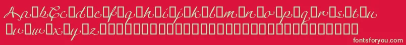 LinotypeagogoSwashthree Font – Green Fonts on Red Background