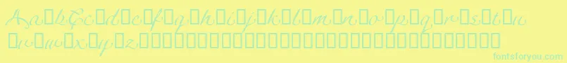 LinotypeagogoSwashthree Font – Green Fonts on Yellow Background