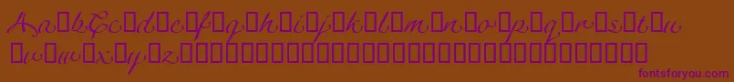 LinotypeagogoSwashthree Font – Purple Fonts on Brown Background