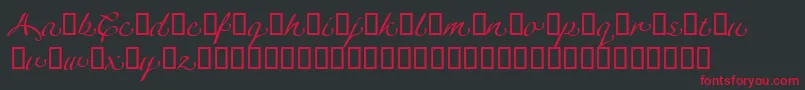 フォントLinotypeagogoSwashthree – 黒い背景に赤い文字