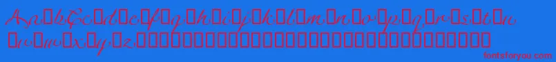 Czcionka LinotypeagogoSwashthree – czerwone czcionki na niebieskim tle
