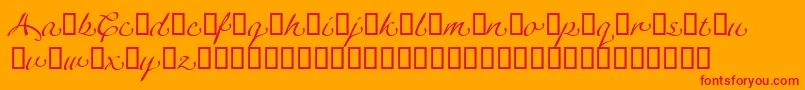 LinotypeagogoSwashthree Font – Red Fonts on Orange Background