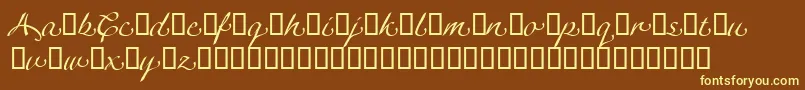 LinotypeagogoSwashthree Font – Yellow Fonts on Brown Background