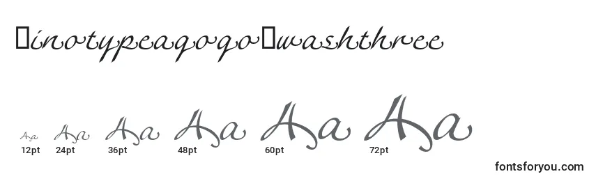Rozmiary czcionki LinotypeagogoSwashthree