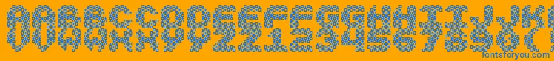 Vasarely Font – Blue Fonts on Orange Background