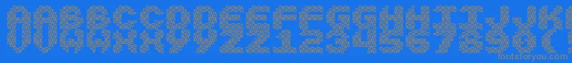 Czcionka Vasarely – szare czcionki na niebieskim tle