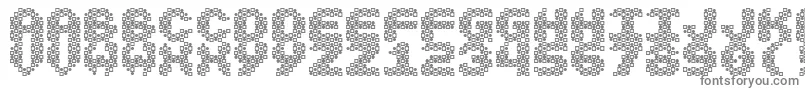 Vasarely-fontti – harmaat kirjasimet valkoisella taustalla