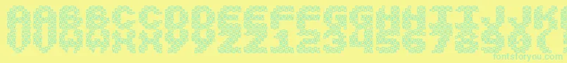 Vasarely Font – Green Fonts on Yellow Background