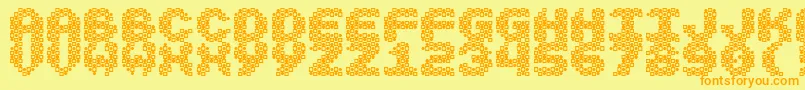 Vasarely Font – Orange Fonts on Yellow Background