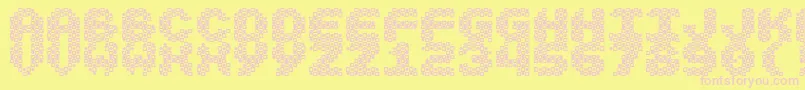 Vasarely Font – Pink Fonts on Yellow Background
