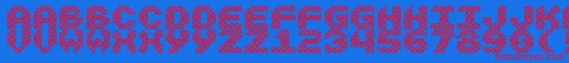 フォントVasarely – 赤い文字の青い背景