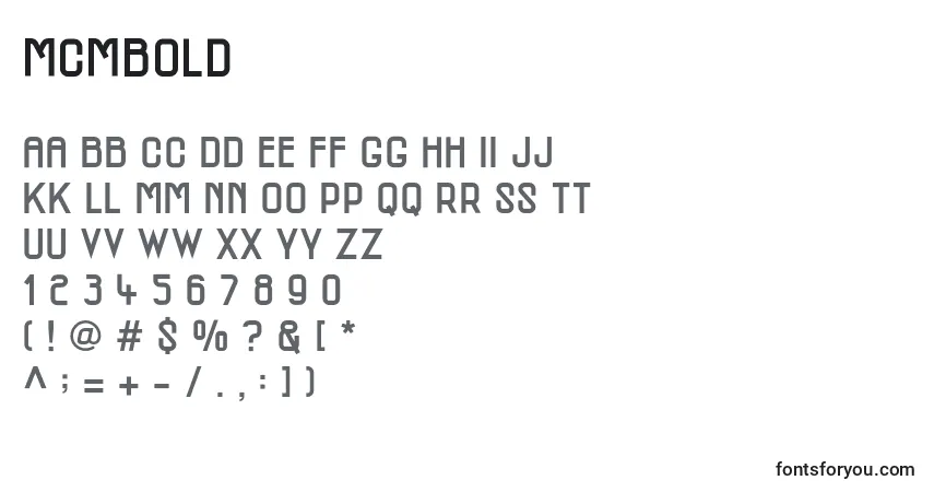 Fuente McmBold - alfabeto, números, caracteres especiales