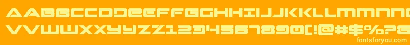 Fonte Strikelord – fontes amarelas em um fundo laranja