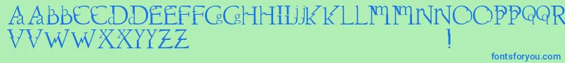 Dawnland.Dissonus Font – Blue Fonts on Green Background