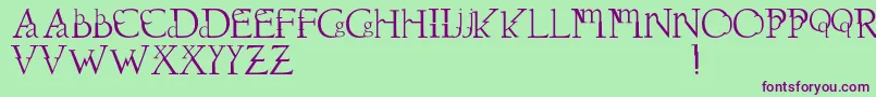 Dawnland.Dissonus Font – Purple Fonts on Green Background