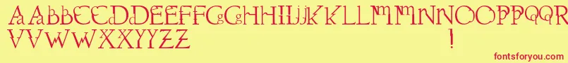 Dawnland.Dissonus-fontti – punaiset fontit keltaisella taustalla