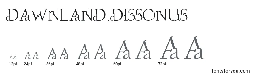 Размеры шрифта Dawnland.Dissonus