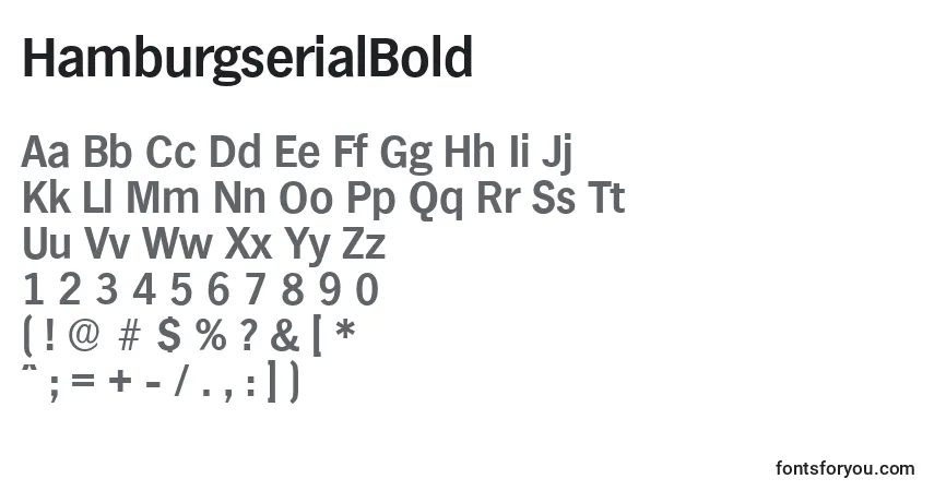 Czcionka HamburgserialBold – alfabet, cyfry, specjalne znaki