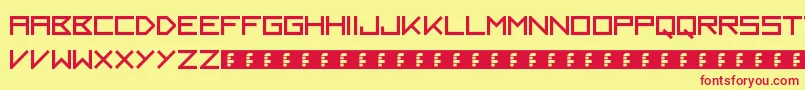 Czcionka Kayak – czerwone czcionki na żółtym tle