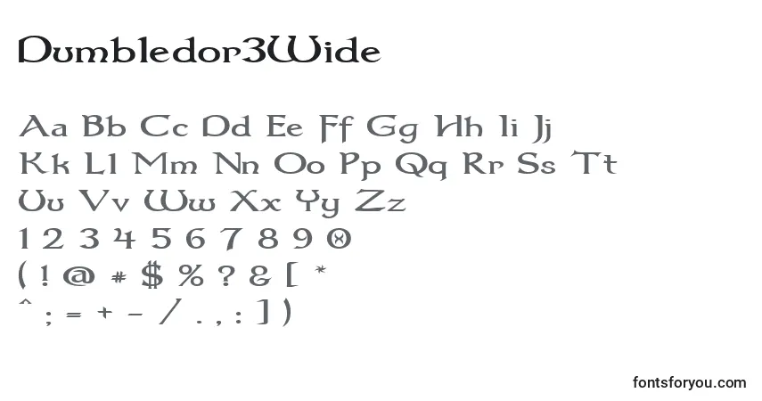 Schriftart Dumbledor3Wide – Alphabet, Zahlen, spezielle Symbole