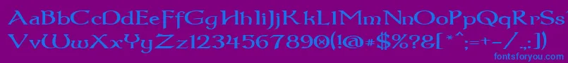 Dumbledor3Wide Font – Blue Fonts on Purple Background