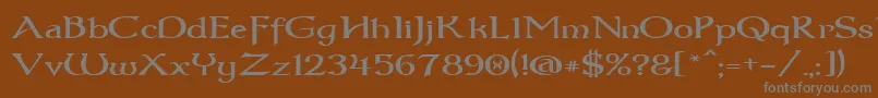 Шрифт Dumbledor3Wide – серые шрифты на коричневом фоне