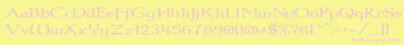 Dumbledor3Wide Font – Pink Fonts on Yellow Background