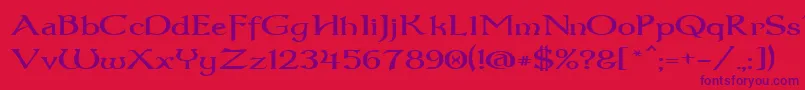 Dumbledor3Wide Font – Purple Fonts on Red Background