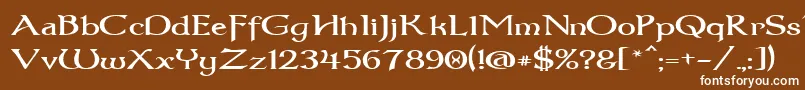 Dumbledor3Wide Font – White Fonts on Brown Background