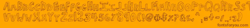 NkotbFever Font – Brown Fonts on Orange Background