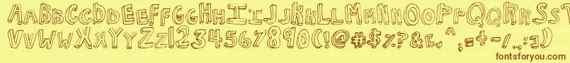 NkotbFever Font – Brown Fonts on Yellow Background