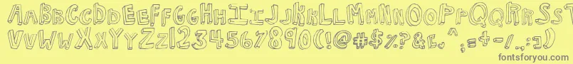 NkotbFever Font – Gray Fonts on Yellow Background