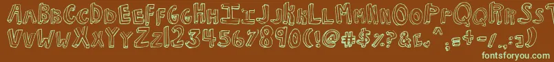 NkotbFever Font – Green Fonts on Brown Background