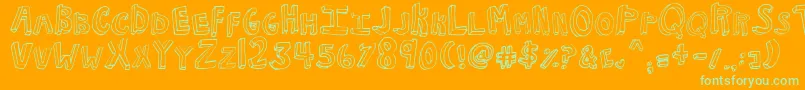 Шрифт NkotbFever – зелёные шрифты на оранжевом фоне