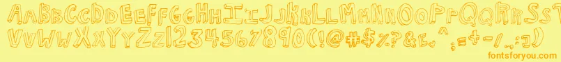 NkotbFever Font – Orange Fonts on Yellow Background