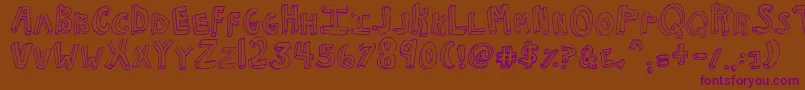 NkotbFever Font – Purple Fonts on Brown Background