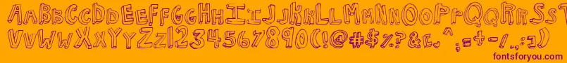 NkotbFever Font – Purple Fonts on Orange Background