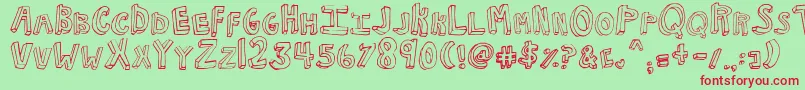 NkotbFever Font – Red Fonts on Green Background