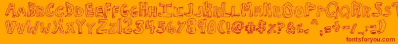 NkotbFever Font – Red Fonts on Orange Background