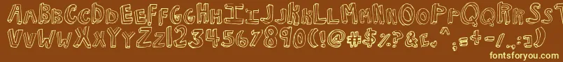 NkotbFever Font – Yellow Fonts on Brown Background