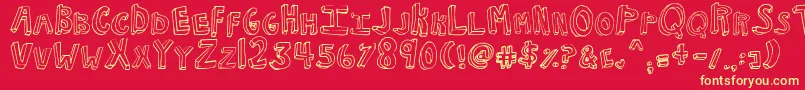 NkotbFever Font – Yellow Fonts on Red Background