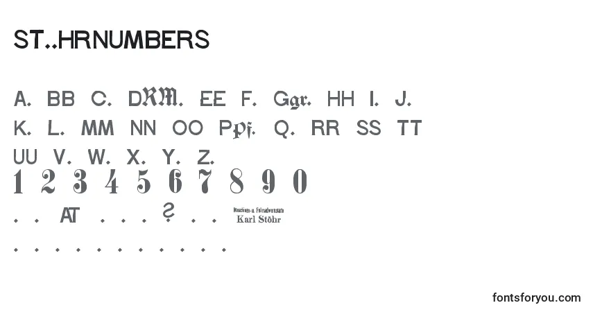 Шрифт StГ¶hrNumbers – алфавит, цифры, специальные символы
