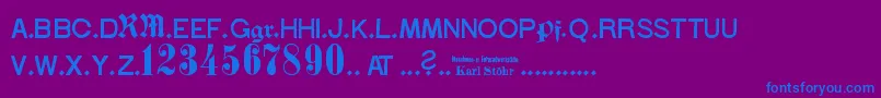 StГ¶hrNumbers Font – Blue Fonts on Purple Background