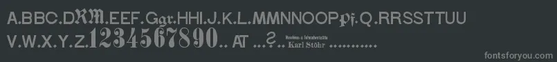 フォントStГ¶hrNumbers – 黒い背景に灰色の文字