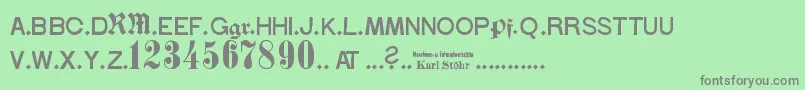 フォントStГ¶hrNumbers – 緑の背景に灰色の文字