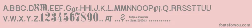 StГ¶hrNumbers-Schriftart – Graue Schriften auf rosa Hintergrund