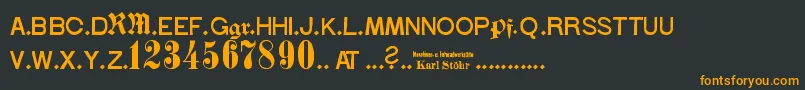 Шрифт StГ¶hrNumbers – оранжевые шрифты на чёрном фоне