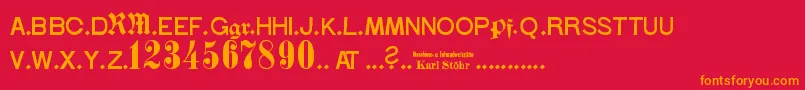 StГ¶hrNumbers Font – Orange Fonts on Red Background