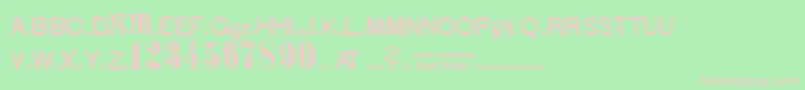 フォントStГ¶hrNumbers – 緑の背景にピンクのフォント
