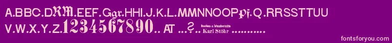 StГ¶hrNumbers Font – Pink Fonts on Purple Background